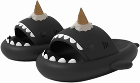 Ice Cream Shark Slides, Cute Cartoon 3D Cloud Shark House Slippers Shoes Sandals For Women Men