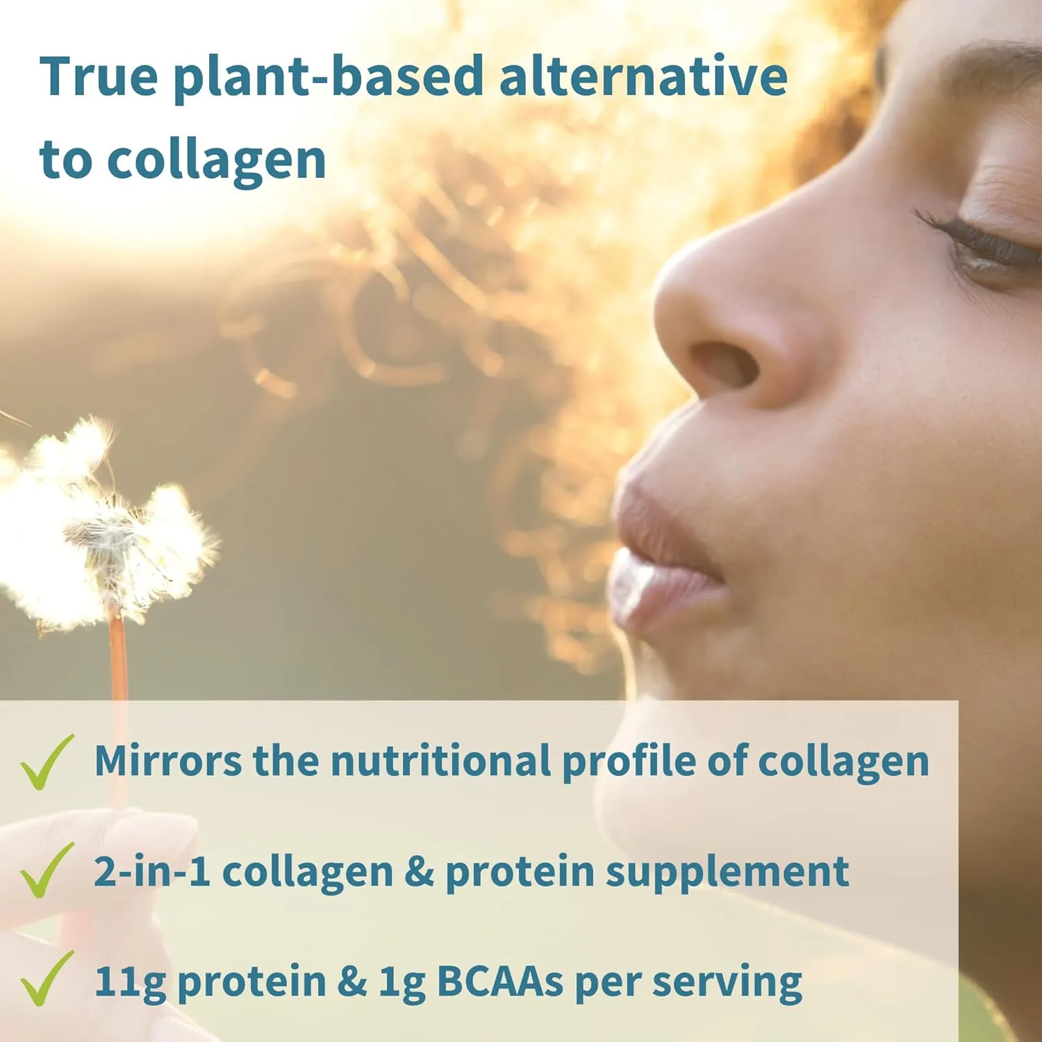 Igennus Vegan Collagen Peptide Powder, Enhanced with Glycine, Proline & Hydroxyproline & Cofactor Vitamin C, Non GMO, Complete Vegetarian Plant Based Collagen Powder Booster, 35 Servings