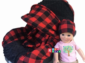 Infant Carseat Cover Canopy 3pc Whole Caboodle Baby Car Seat Liner Kit 02AT02