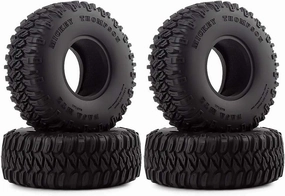 INJORA 4Pcs 1.55" Soft Rubber Wheel Tires 1.55 Inch Tyre for RC Crawler Car D90 TF2 Tamiya CC01 LC70 LC80