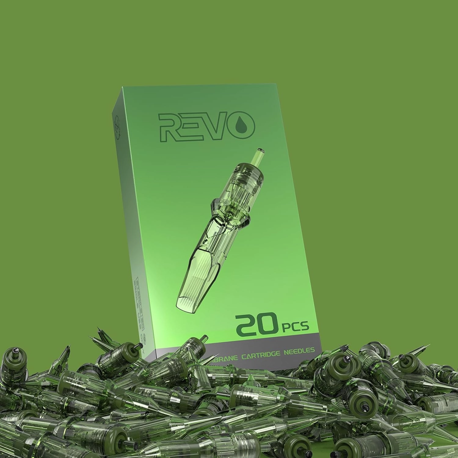 INKin REVO Tattoo Cartridge Needles, Professional Tattoo Needles With Re-Define Precision #12 Standard 0.35mm Round Liner 7RL, Upgraded Design Durable Needle Cartridges for Tattooing 20Pcs(R1207RL)
