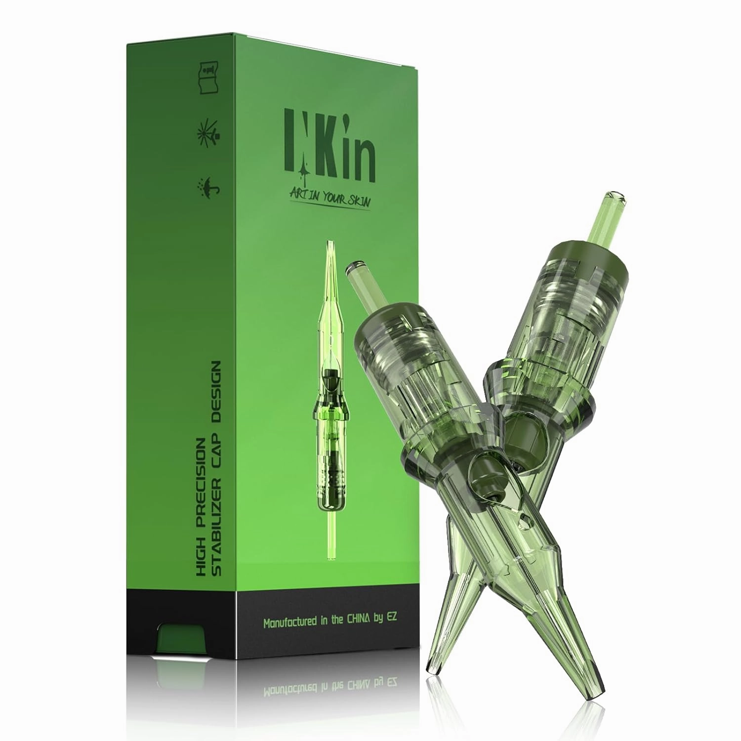 INKin REVO Tattoo Cartridge Needles, Professional Tattoo Needles With Re-Define Precision #12 Standard 0.35mm Round Liner 7RL, Upgraded Design Durable Needle Cartridges for Tattooing 20Pcs(R1207RL)