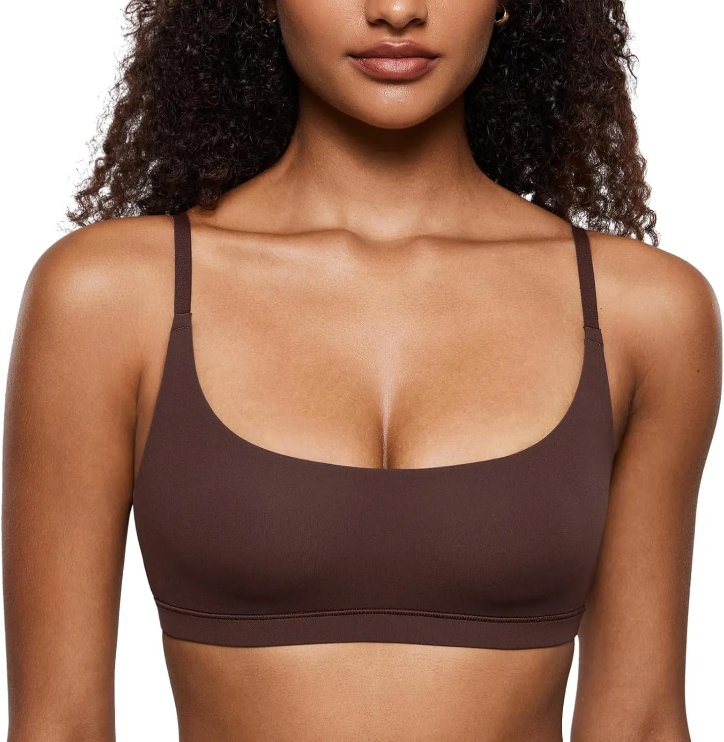INLYRIC Women's Inbarely Plus Bralettes - No Underwire Unlined Support Soft Scoop Neck Cami Seamless Bralette
