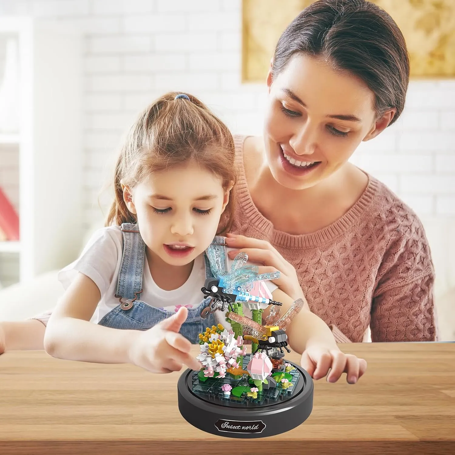 Insect Flowers Collection Building Set with Dust Cover, Animals Flower Plants Bug Botanical Set for Nature Decor, STEM Mini Bricks Birthday Gift for 12  Women Boys Girls(Dragonfly