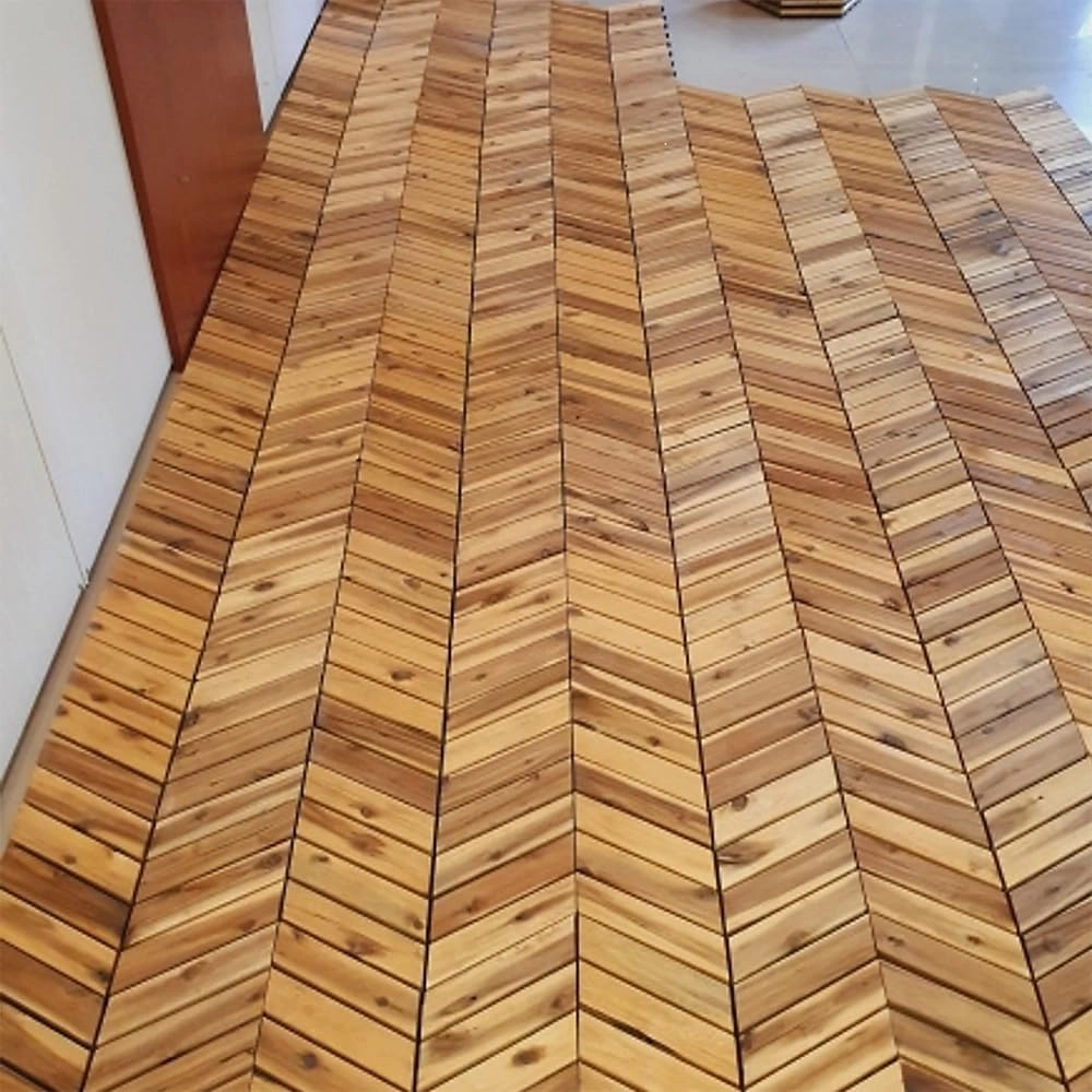 Interlocking Deck Tiles, 10pcs Patio Wood Deck Tiles,12''x12'' Deck Tiles for Both Indoor and Outdoor