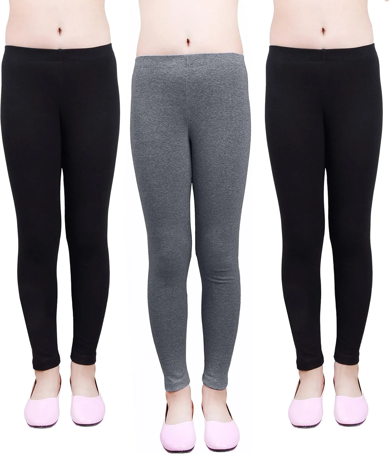 IRELIA Girls Leggings 3 Pack Modal Size 4-16 Stretchy Pants