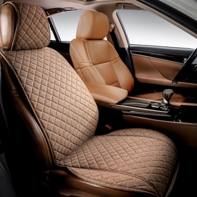IVICY Linen Car Seat Cover for Cars - Non-Slip Soft & Breathable - Front Car Seat Protector Covers Universal Fits Most Automotive, Vans, SUVs, Trucks - 1 Unit - Brown