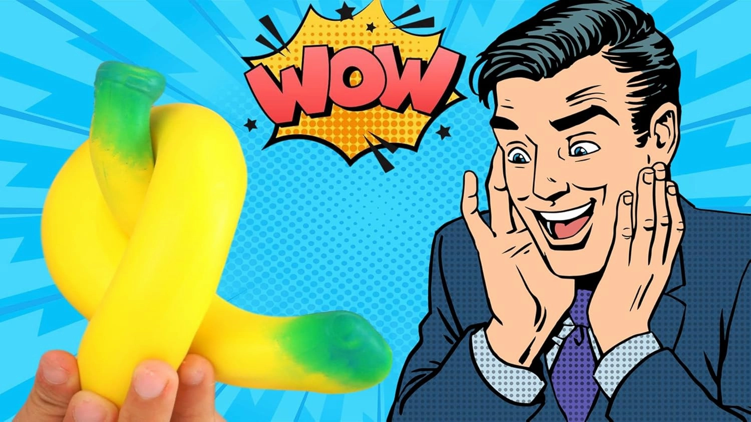 JA-RU Stretchy Banana Toy (12 Fidget Toy Pack) Slow Rising Squishy Fake Banana for Kids. Sand Filled Stress Relief Toy. Gag Gift. Fruit Themed Party Supplies. 3340-12p