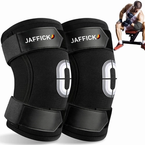 Jaffick Weightlifting Elbow Brace - Elbow Sleeve with Dual Adjustable Compression Straps for Bench Press, Powerlifting, Pressing, Men & Women (1 Pair) (Black, M)