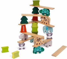 Janod World Wildlife Federation – 28 Piece Wooden Animal Stacking Game - Ages 2  - J08613