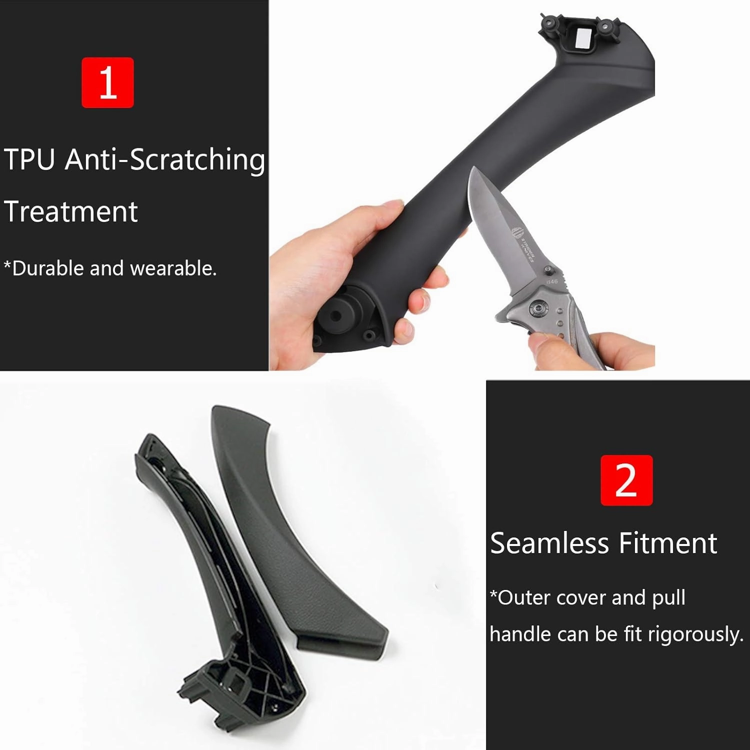 Jaronx for BMW 3 Series E90/E91 Door Handle Replacement Kit, Interior Passenger Handles for BMW 316 318 320 323 325 328 330 335 (2004-2011) (Left Side,Door Pull Outer Cover)