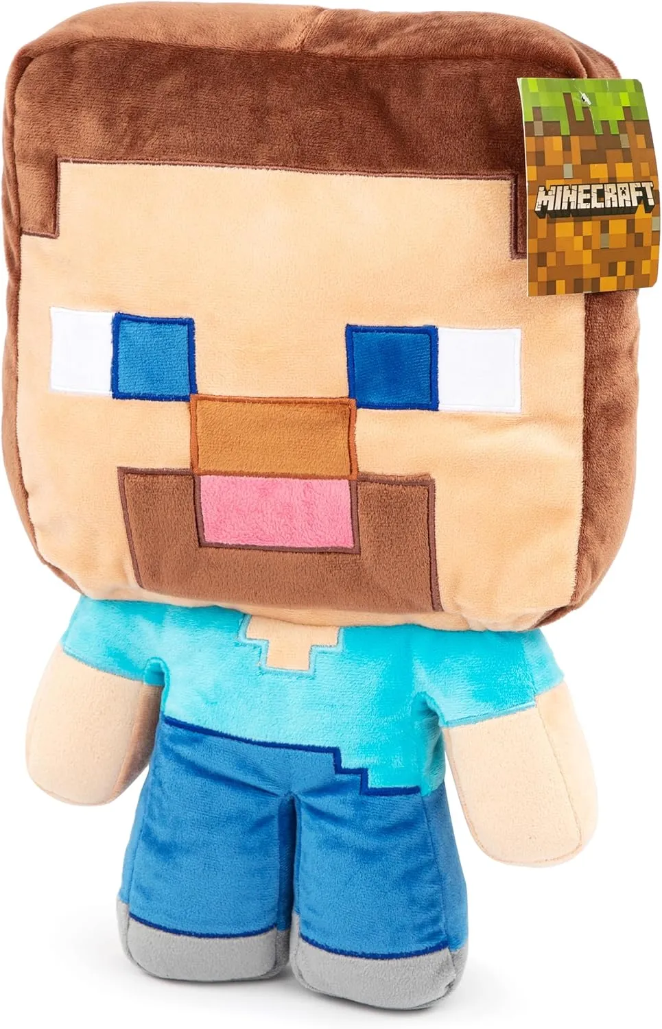 Jay Franco Mojang Minecraft Steve Plush Pillow Buddy - Super Soft Polyester Microfiber, 16 inch (Official Product)