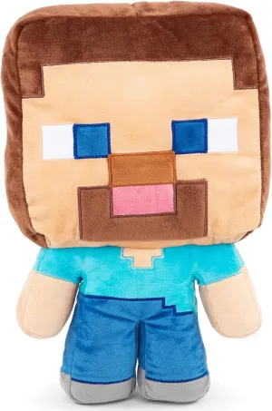 Jay Franco Mojang Minecraft Steve Plush Pillow Buddy - Super Soft Polyester Microfiber, 16 inch (Official Product)