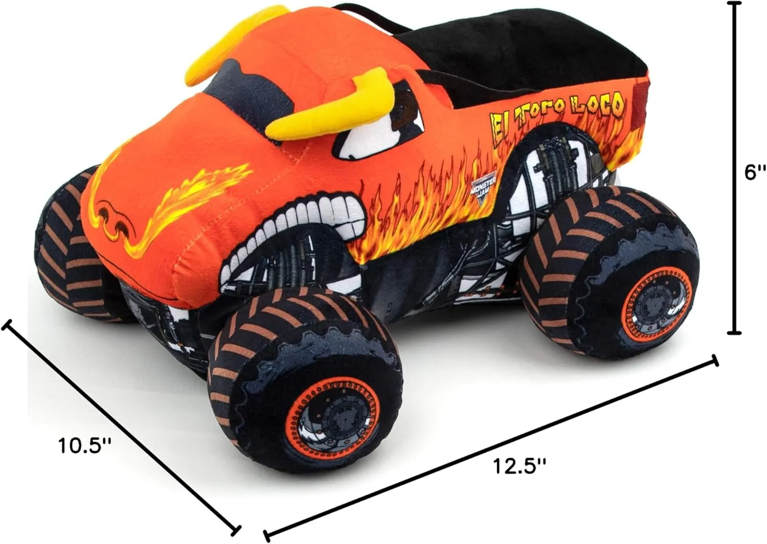Jay Franco Monster Jam Plush Stuffed El Toro Loco Pillow Buddy - Super Soft Polyester Microfiber, 14 inches (Official Monster Jam Product)