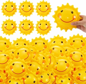 Jexine 50 Pcs Sun Inflatable Beach Balls for Kids 5 Inch Sunshine Beach Balls for Summer Pool Games Kids Birthday Pool Party Supplies