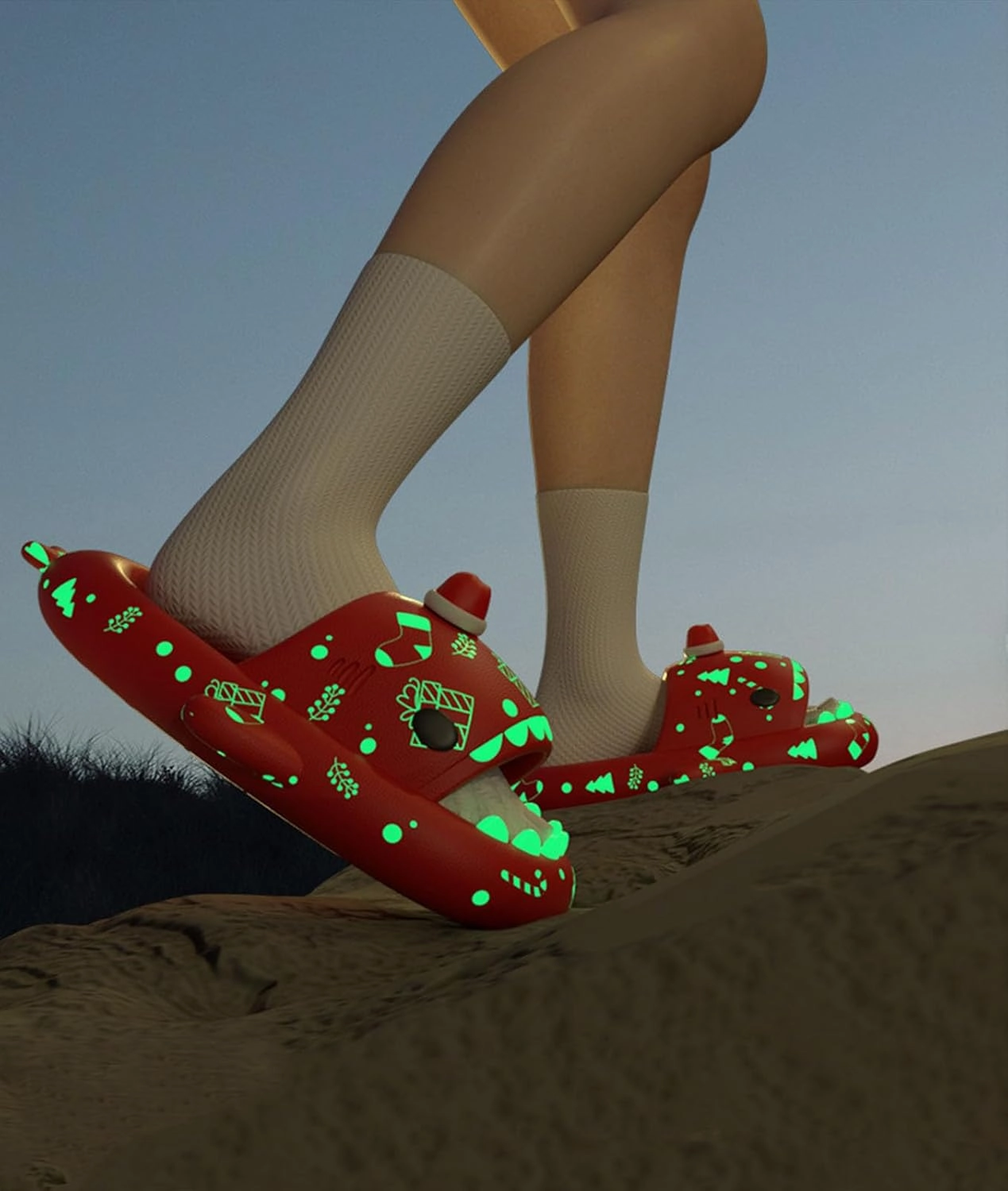 Jfxgjuv Sharklas Polares Sharky Chanclas Originales Angler Fish Slides Glow in The Dark Cloud Shark Slides Thick Sole Non Slip Open Toe Shark Slippers for Women Men
