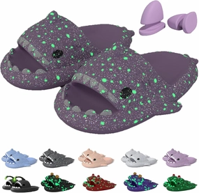 Jfxgjuv Sharklas Polares Sharky Chanclas Originales Angler Fish Slides Glow in The Dark Cloud Shark Slides Thick Sole Non Slip Open Toe Shark Slippers for Women Men
