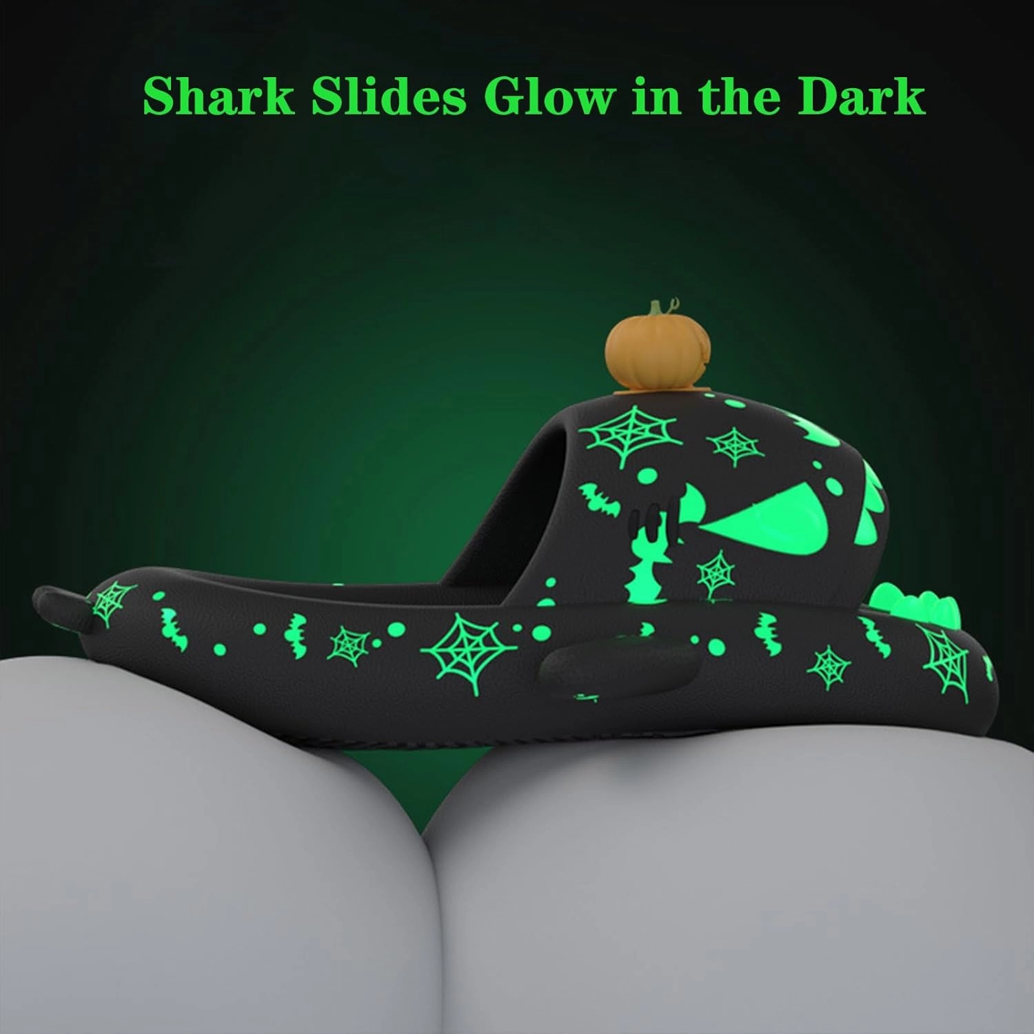 Jfxgjuv Sharklas Polares Sharky Chanclas Originales Angler Fish Slides Glow in The Dark Cloud Shark Slides Thick Sole Non Slip Open Toe Shark Slippers for Women Men