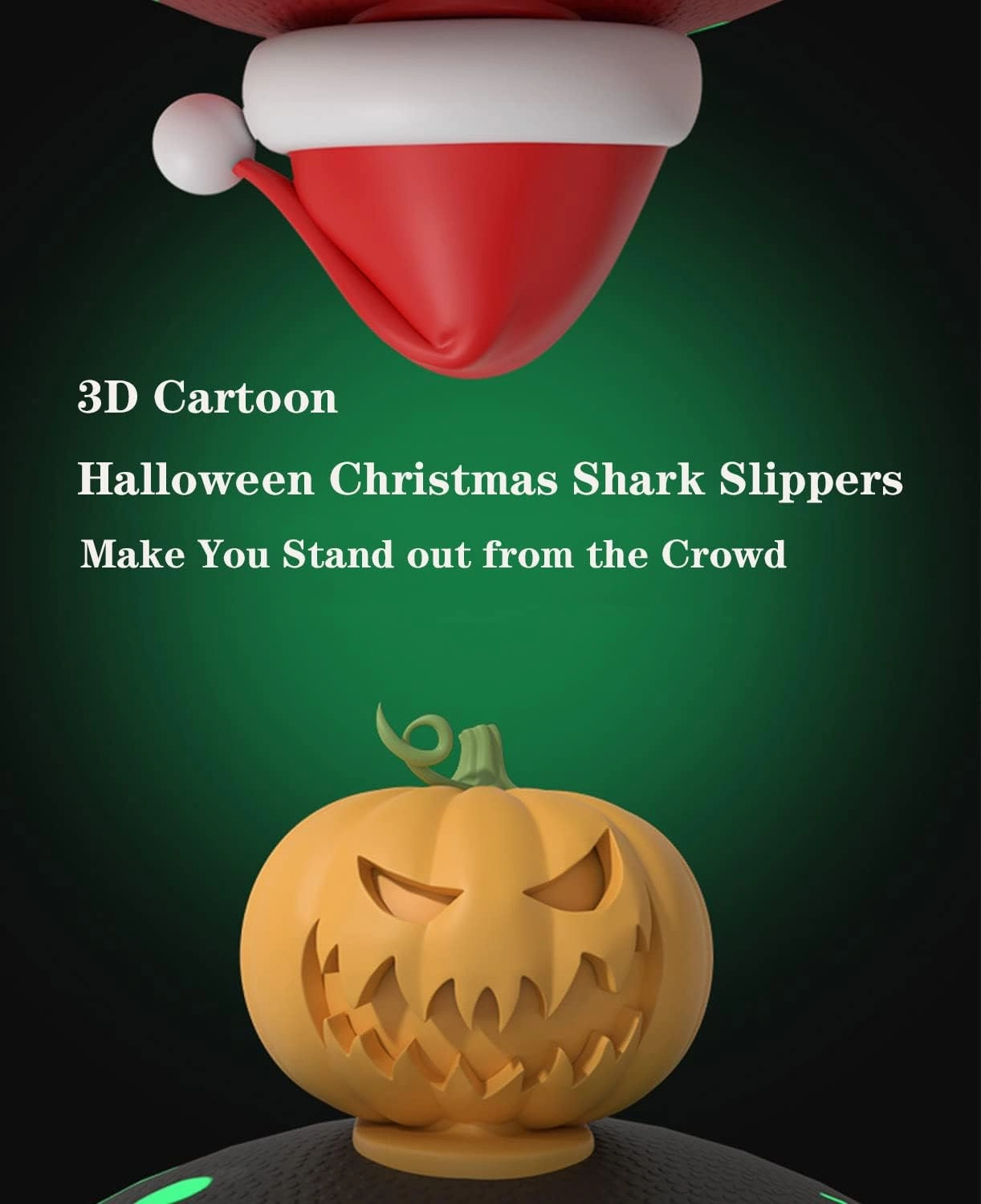 Jfxgjuv Spooky Shark Slides Glow in The Dark Cloud Shark Slides Glow in The Dark 3D Cartoon Halloween Christmas Shark Slippers