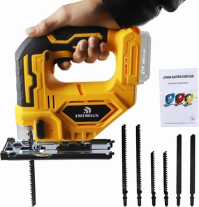 Jig Saw Compatible with Dewalt 20V Battery (Battery Not Included), Cordless Jigsaw For Straight/Curve/Bevel/Circle Cutting, 3 Orbital Settings, 0°-45° Bevel Cuts, Jigsaw Tool with LED Light