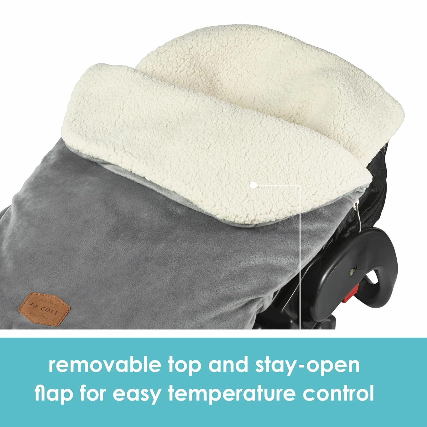 JJ Cole Bundleme - Original, Baby Bunting Bag, Winter Protection for Baby Car Seats and Strollers, Graphite