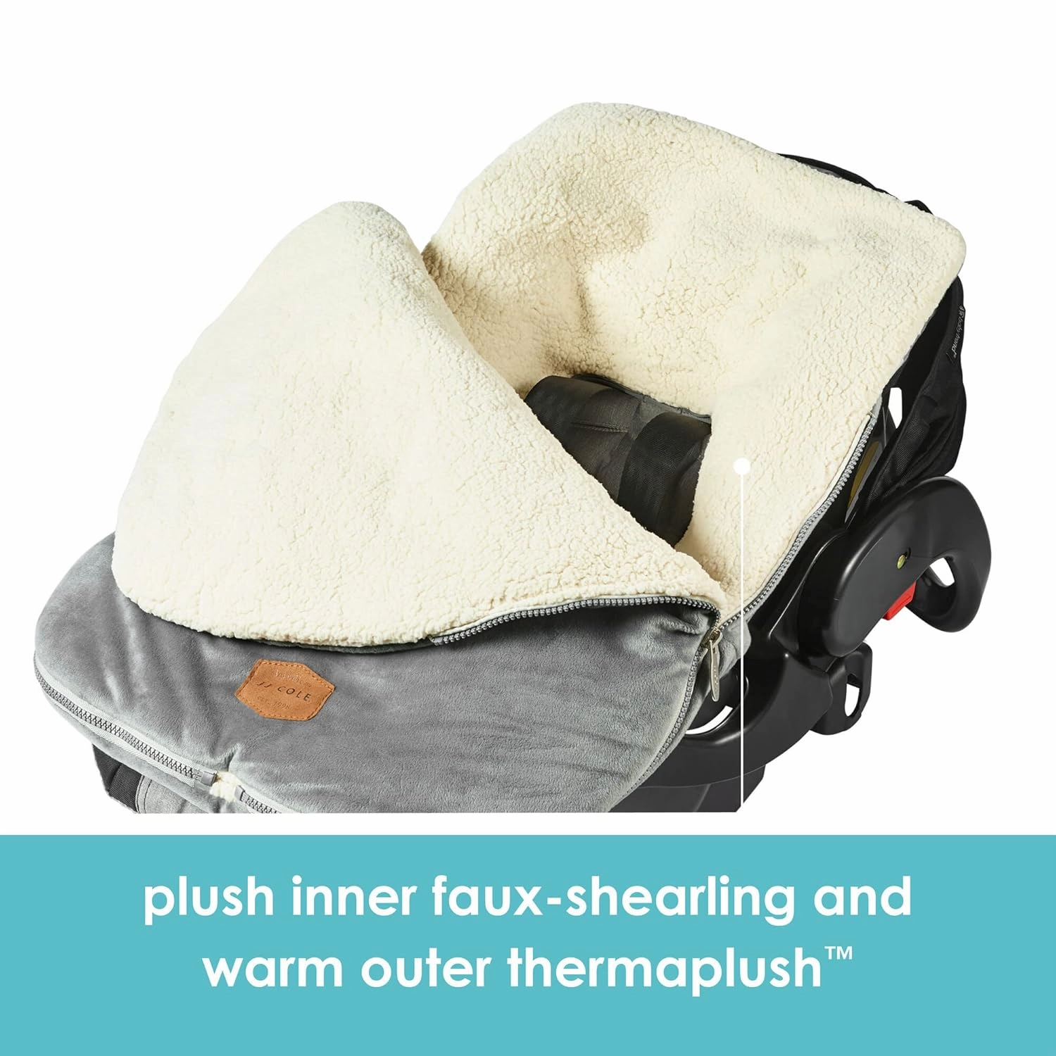 JJ Cole Bundleme - Original, Baby Bunting Bag, Winter Protection for Baby Car Seats and Strollers, Graphite