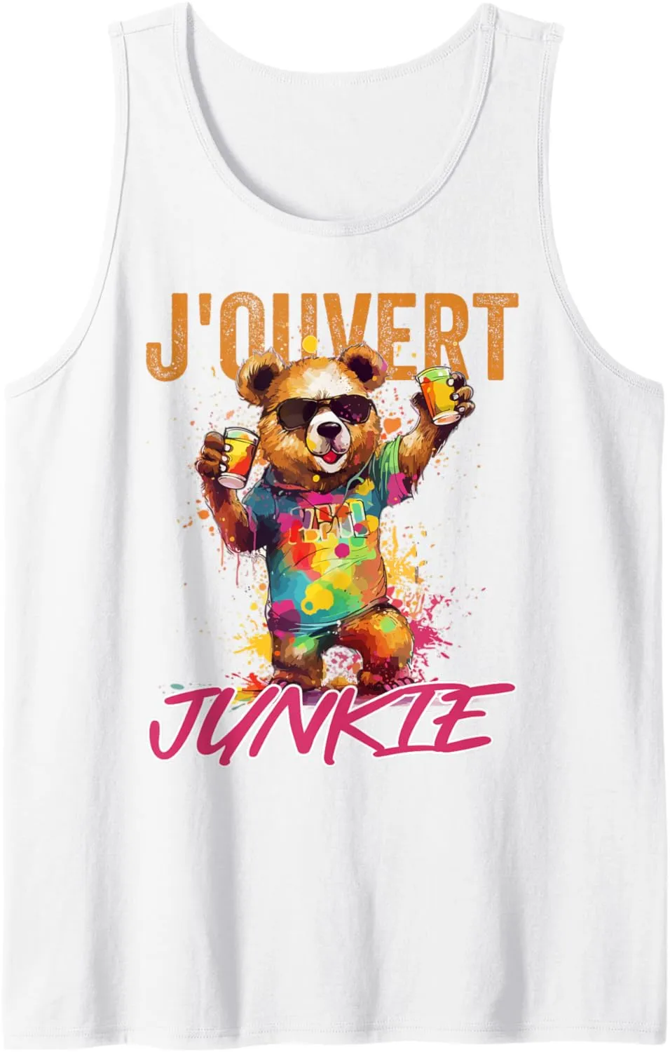 J'Ouvert Junkie, Soca Fans, Caribbean Carnival Party, Men Tank Top