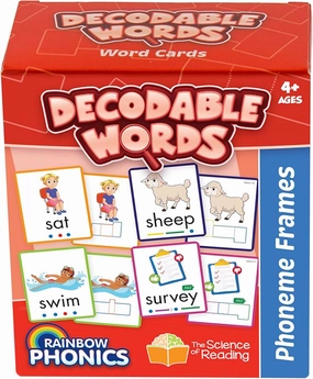 Junior Learning: Rainbow Phonics - Decodable Words - 160 Word Cards, Flash Cards for Learning How to Spell Words, Level Based Cards, Kids Ages 4 , Medium