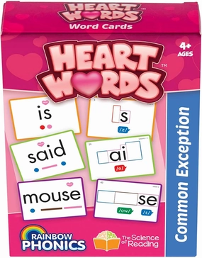 Junior Learning: Rainbow Phonics - Heart Words - 93 Word Cards, Flash Cards Use Visual Clues to Learn Core Words, Level Based Cards, Kids Ages 4 