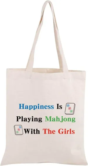 JXGZSO Mahjong Bag - Happiness Is Playing Mahjong With The Girl Board Game Bag