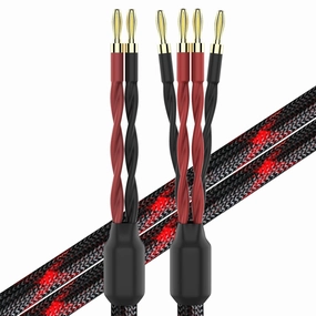 k4B-2B Bi-Wire Speaker Cable (2 Banana Plugs - 4 Banana Plugs), 1pair Set (Total 12banana Plugs), k4B-2B (1.5M(4.92ft))
