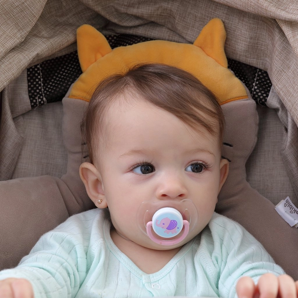 KAKIBLIN Baby Neck Pillow, Upgraded Baby Support Pillow,Baby Neck Support Pillow for Carseat, Newborn Neck Support for Car Seat,Pushchair,Travel(Brown)