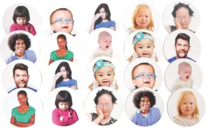 Kaplan Early Learning Emotion Tiles Set of 20 - Real-Image Tiles Depicting a Variety of Feelings