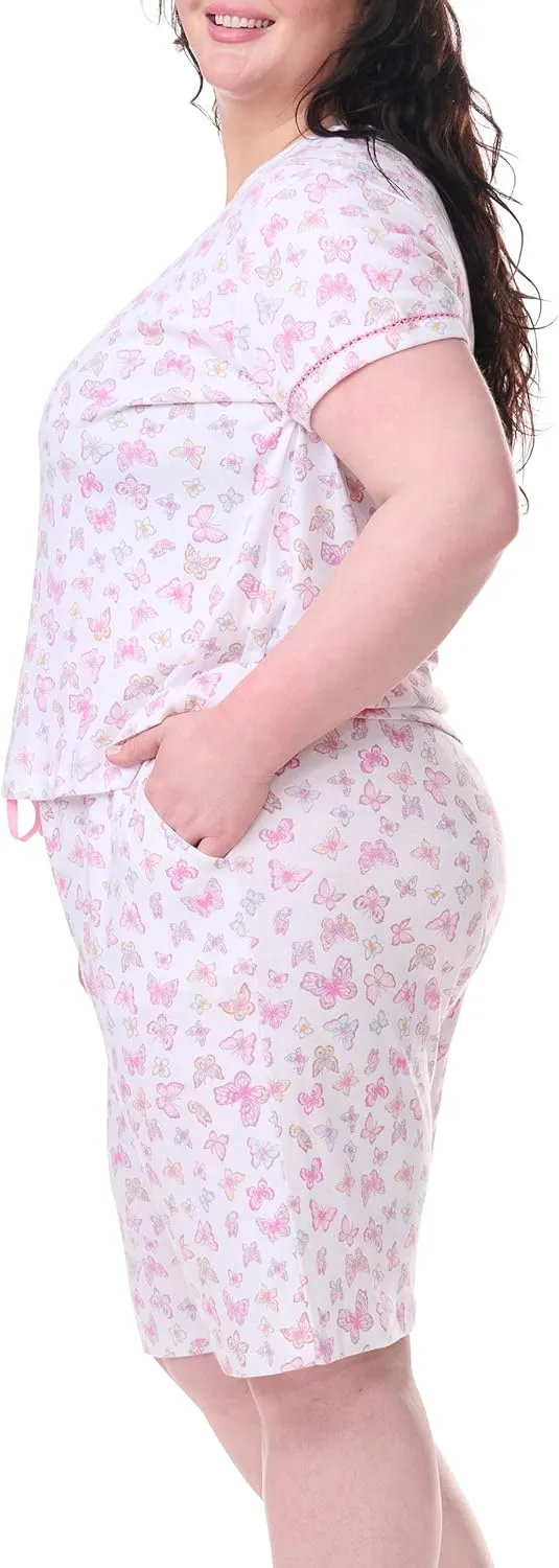 Karen Neuburger womens Short Sleeve Bermuda Set