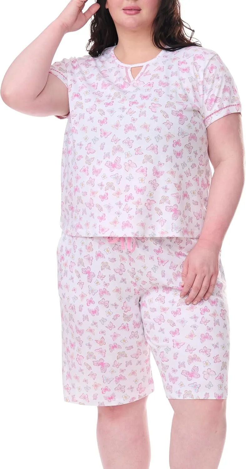 Karen Neuburger womens Short Sleeve Bermuda Set