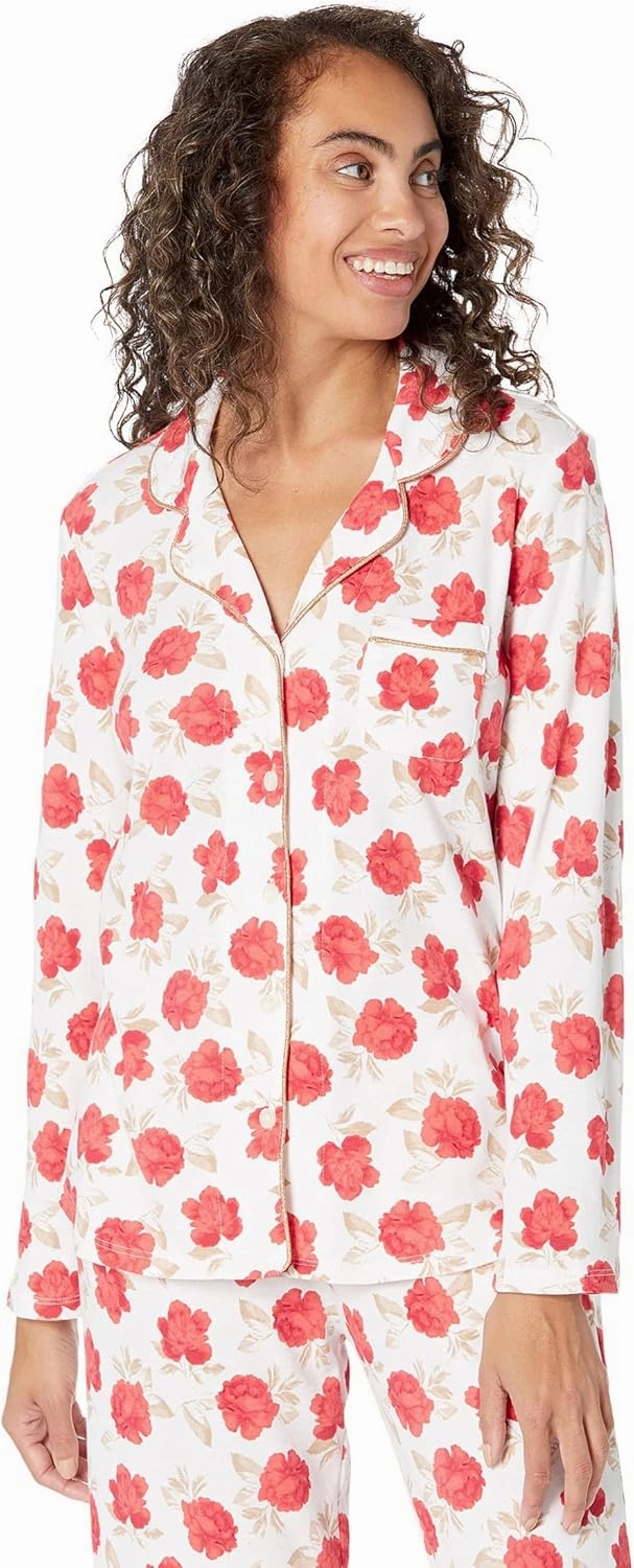 Karen Neuburger Women's Print Notch Collar Pj Set