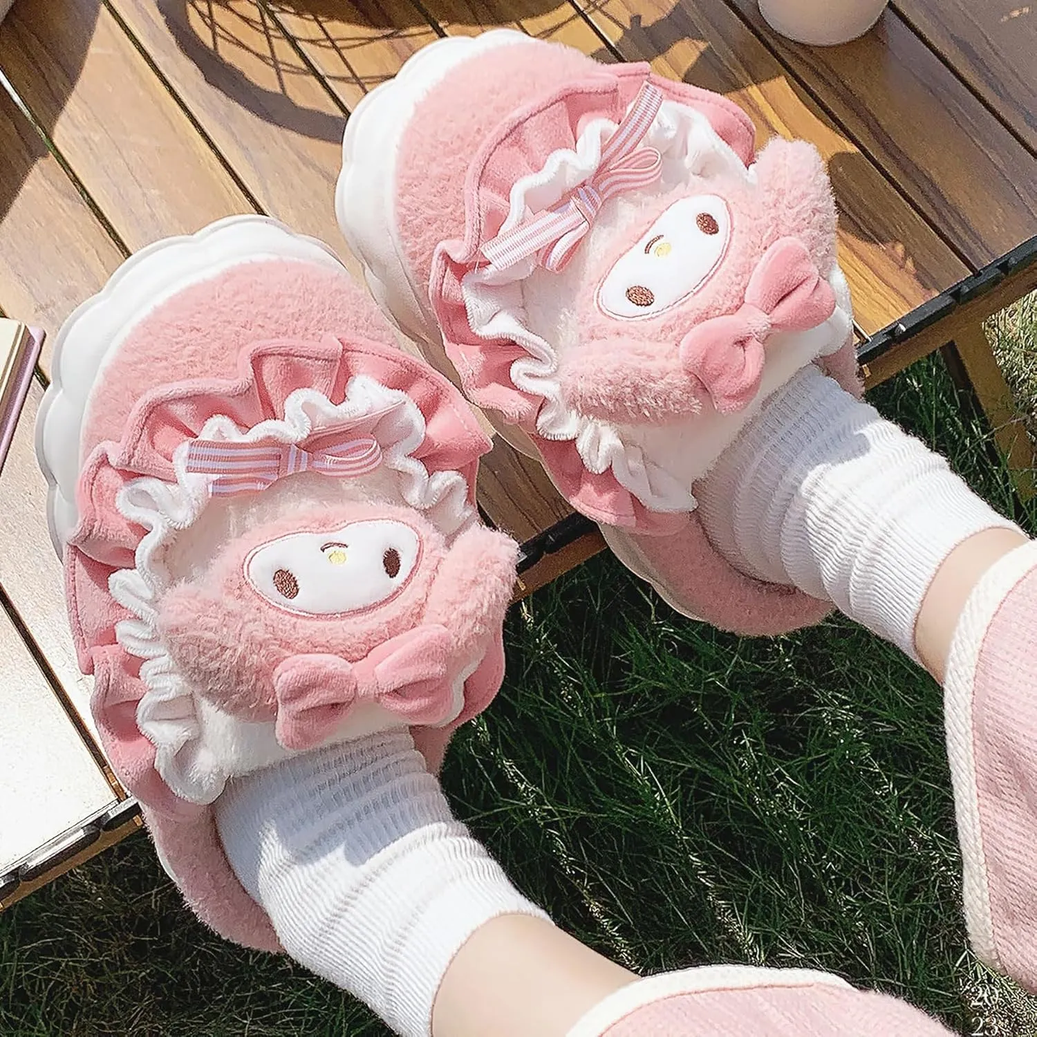 Kawaii Cotton Slippers - Cute Plush Women's Home Shoes