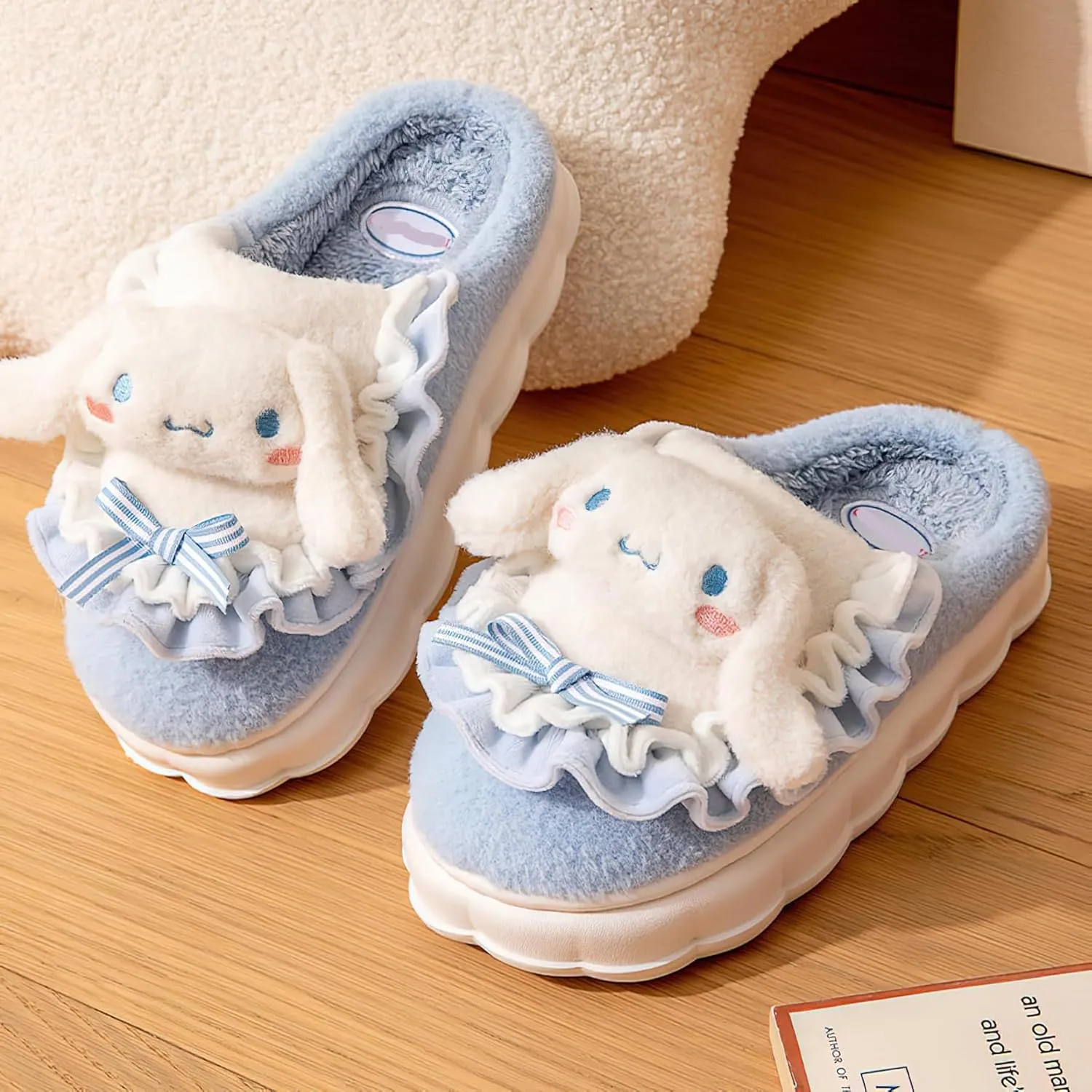 Kawaii Cotton Slippers - Cute Plush Women's Home Shoes