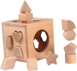 KESYOO 1Set Intelligence Geometric Blocks Shape Cognitive Building Blocks Box for Preschool Learning Early Educational Play