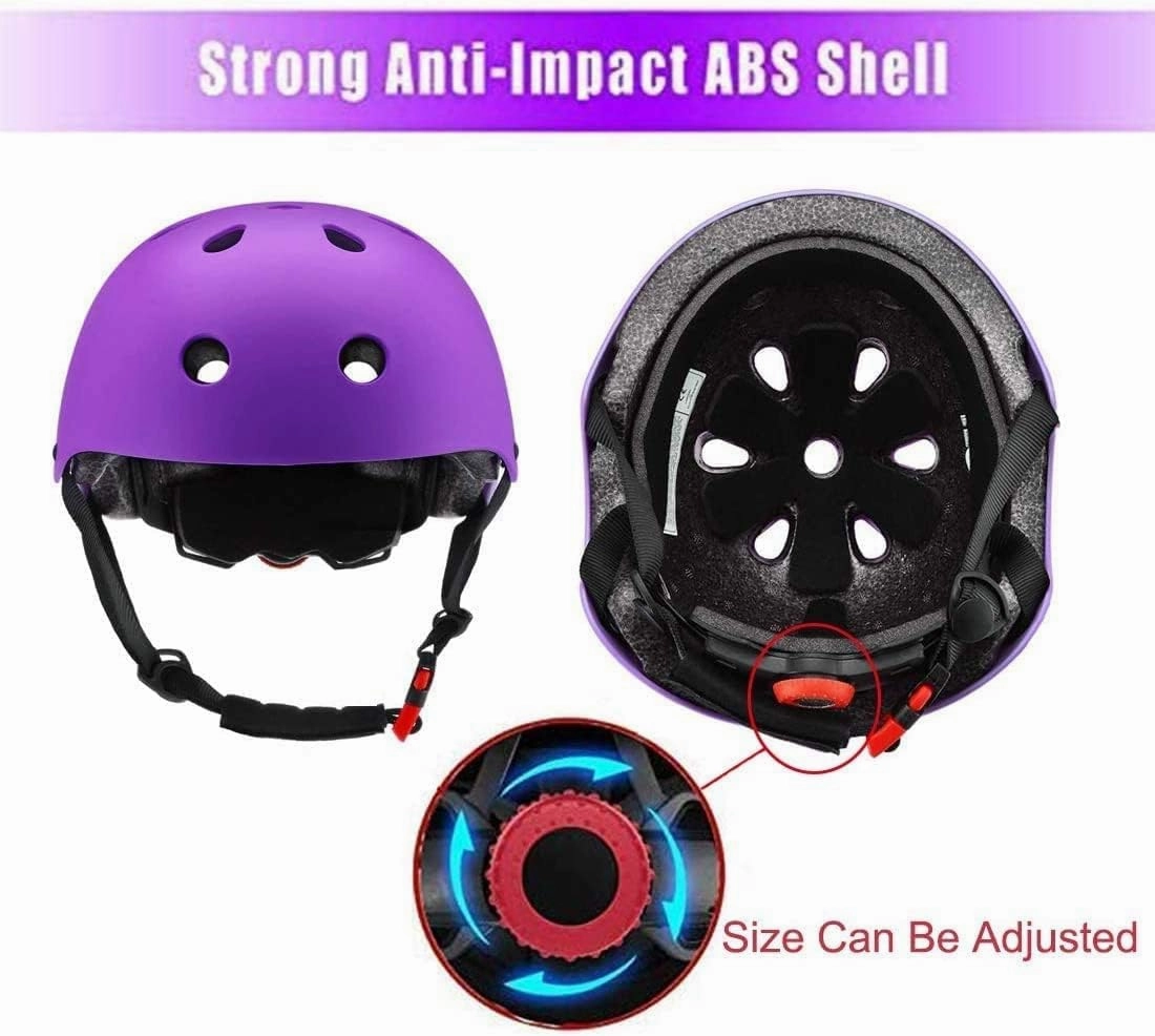 Kids Bike Helmet Skateboard Knee Pads - Kids Helmet Elbow Pads Wrist Guards Adjustable for 5~15yrs Girl Boy Kids Protective Gear Set for Sport Cycling Bike Roller Skating Scooter