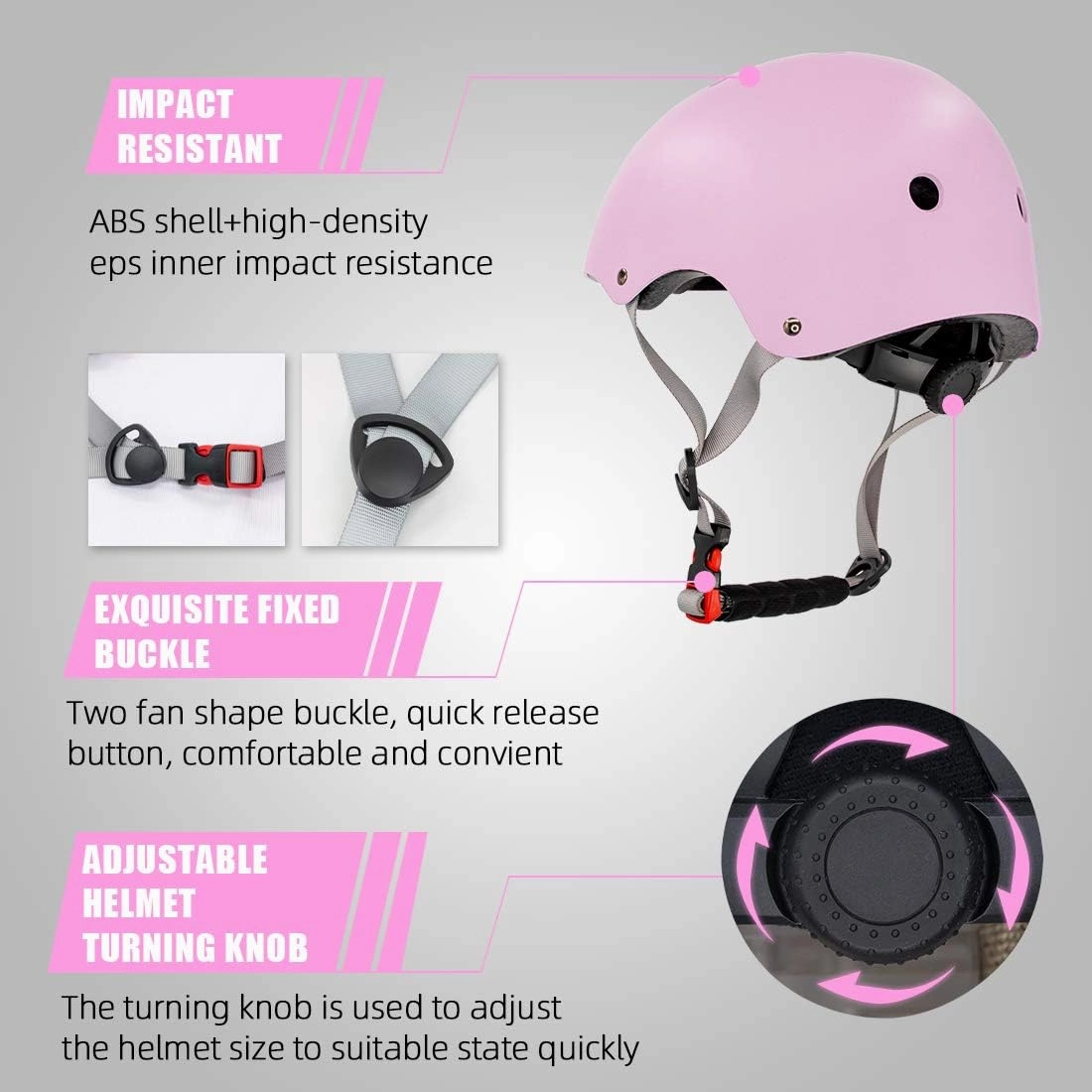 Kids Bike Helmet with Sports Protective Gear Set Knee Elbow Pads Wrist Pads for Bike Skateboard Skating Scooter Rollerblading, Adjustable and Ventilation Helmet Set