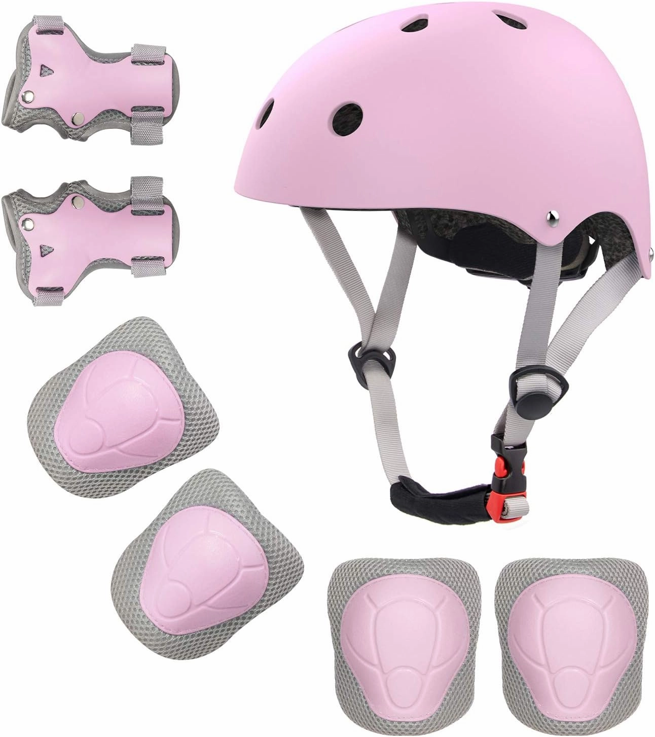 Kids Bike Helmet with Sports Protective Gear Set Knee Elbow Pads Wrist Pads for Bike Skateboard Skating Scooter Rollerblading, Adjustable and Ventilation Helmet Set