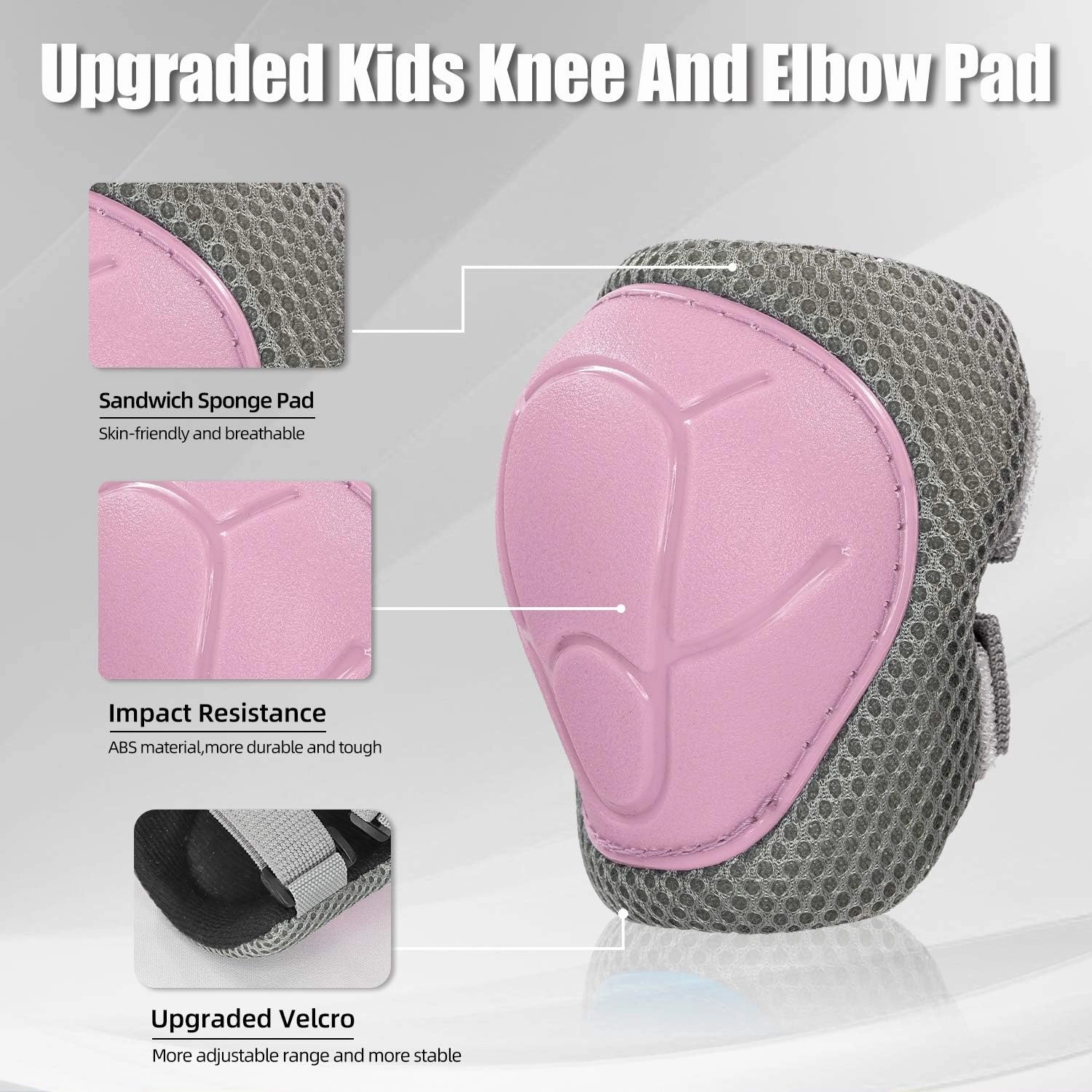 Kids Bike Helmet with Sports Protective Gear Set Knee Elbow Pads Wrist Pads for Bike Skateboard Skating Scooter Rollerblading, Adjustable and Ventilation Helmet Set