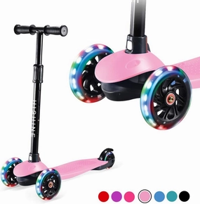 Kids Kick Scooters for Toddlers Boys Girls Ages 2-5 Years Old, Adjustable Height, Extra Wide Deck, Light Up Wheels, Easy to Learn, 3 Wheels Scooters