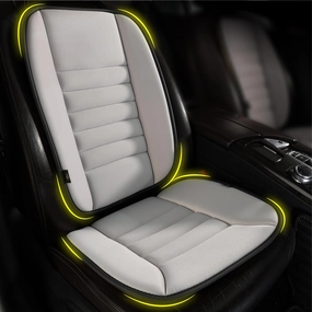 kingphenix Car Seat Cushion with Back Support Pillow: Enhanced Comfort Memory Foam Design for Pain Relief, Ideal for Drivers and Office Use - Ergonomic Lumbar Comfort for Long Sitting - Gray