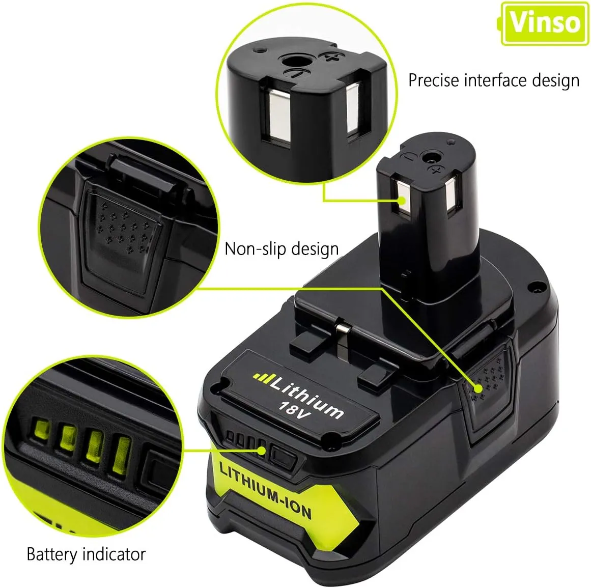 KINGTIANLE 2packs 6.0Ah 18V Replacement Battery for Ryobi 18V Lithium Battery P102 P103 P105 P107 P108 P109 Ryobi ONE  Cordless Tool Battery