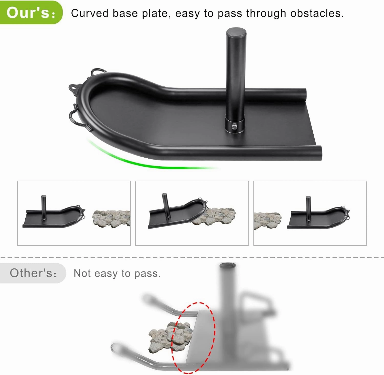 Kipika Weight Sled, Fitness Sled, Fitness Strength Training Sled, Speed Training Sled - Heavy-Duty Weight Training Equipment for Muscle Building and Explosive Power - Suitable for 1” & 2“ Weight Plate