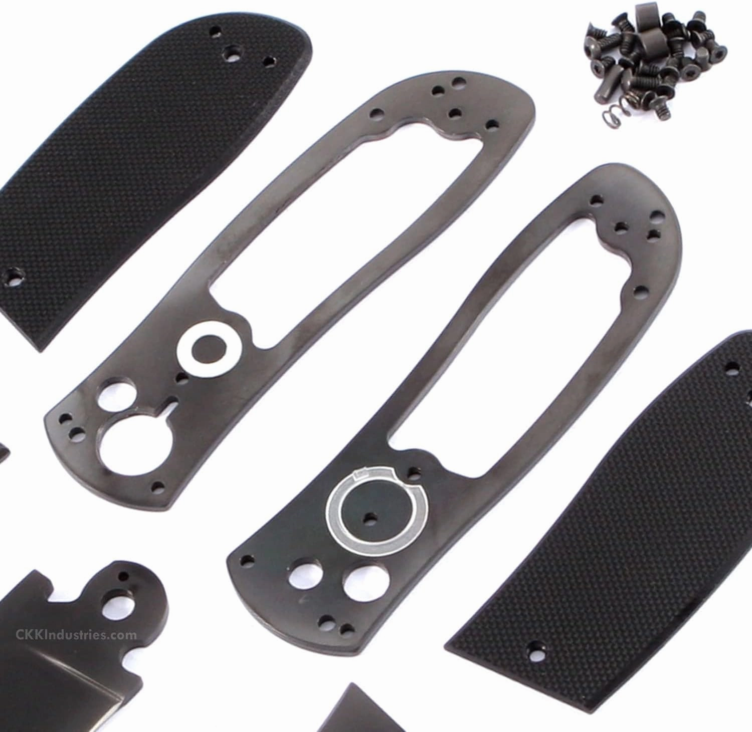 Knife Making Kit - SS 3.0 - DIY Button Lock Folding Knife - (Parts Kit) - (Blackout Finish) - (w/Pre-machined Textured Black G10 Handle Scales) - (Gift Boxed) - (USA Design) - (by KnifeKits)