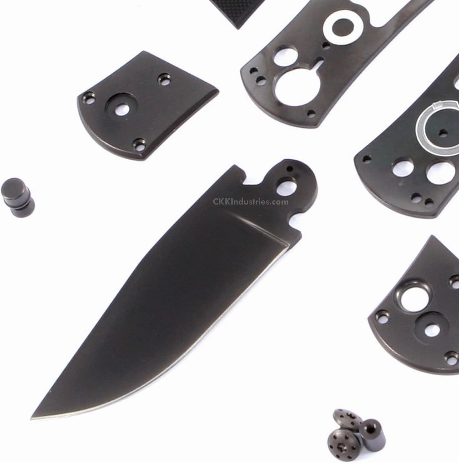 Knife Making Kit - SS 3.0 - DIY Button Lock Folding Knife - (Parts Kit) - (Blackout Finish) - (w/Pre-machined Textured Black G10 Handle Scales) - (Gift Boxed) - (USA Design) - (by KnifeKits)