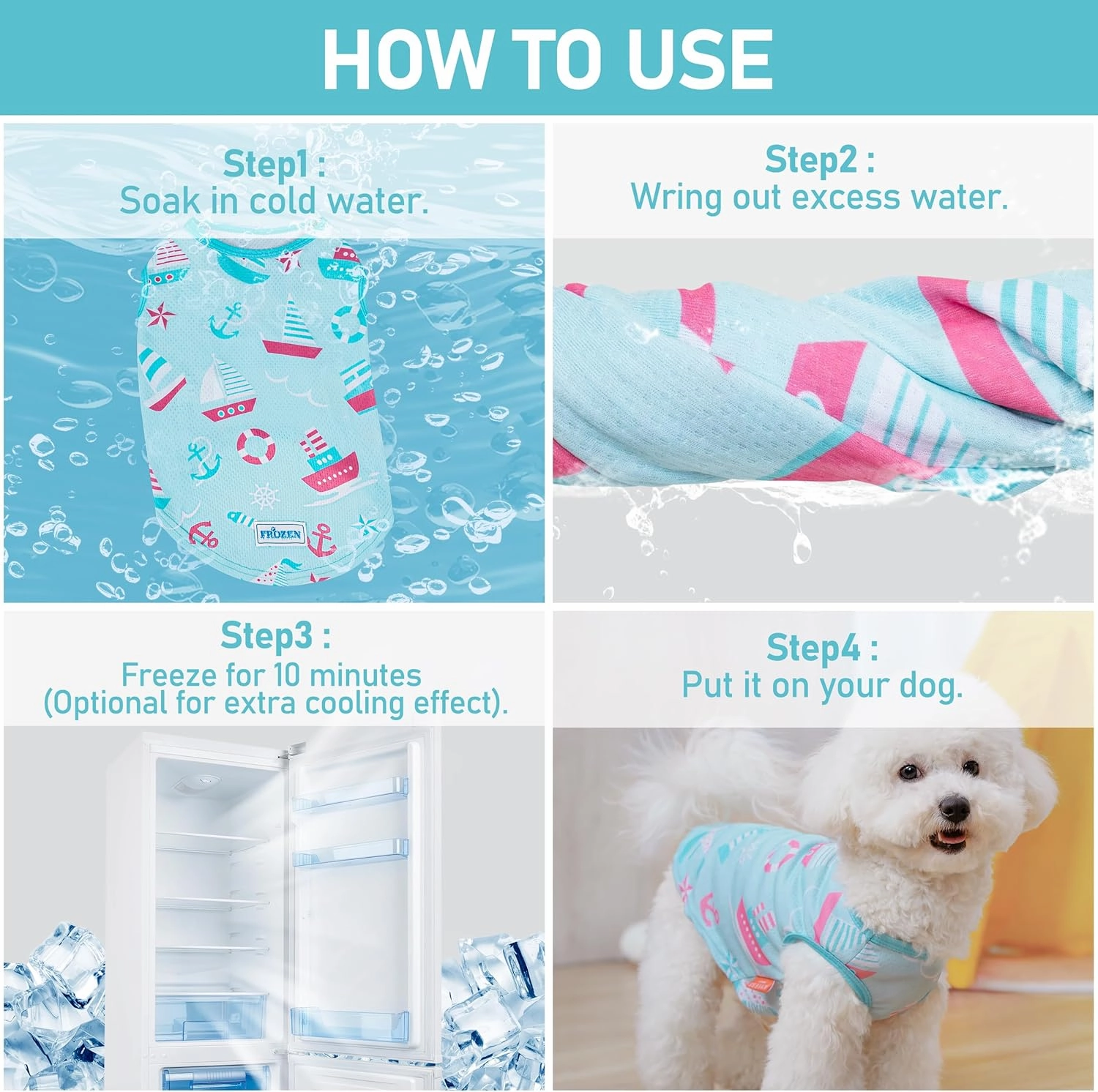 KYEESE 2 Pack Dog Cooling Shirts Quick Dry Instant Cooling Pet Vest for Small Dogs Breathable Sleeveless Vest Lightweight Soft Quick Dry Puppy Shirt Great for Outdoor Activities,M